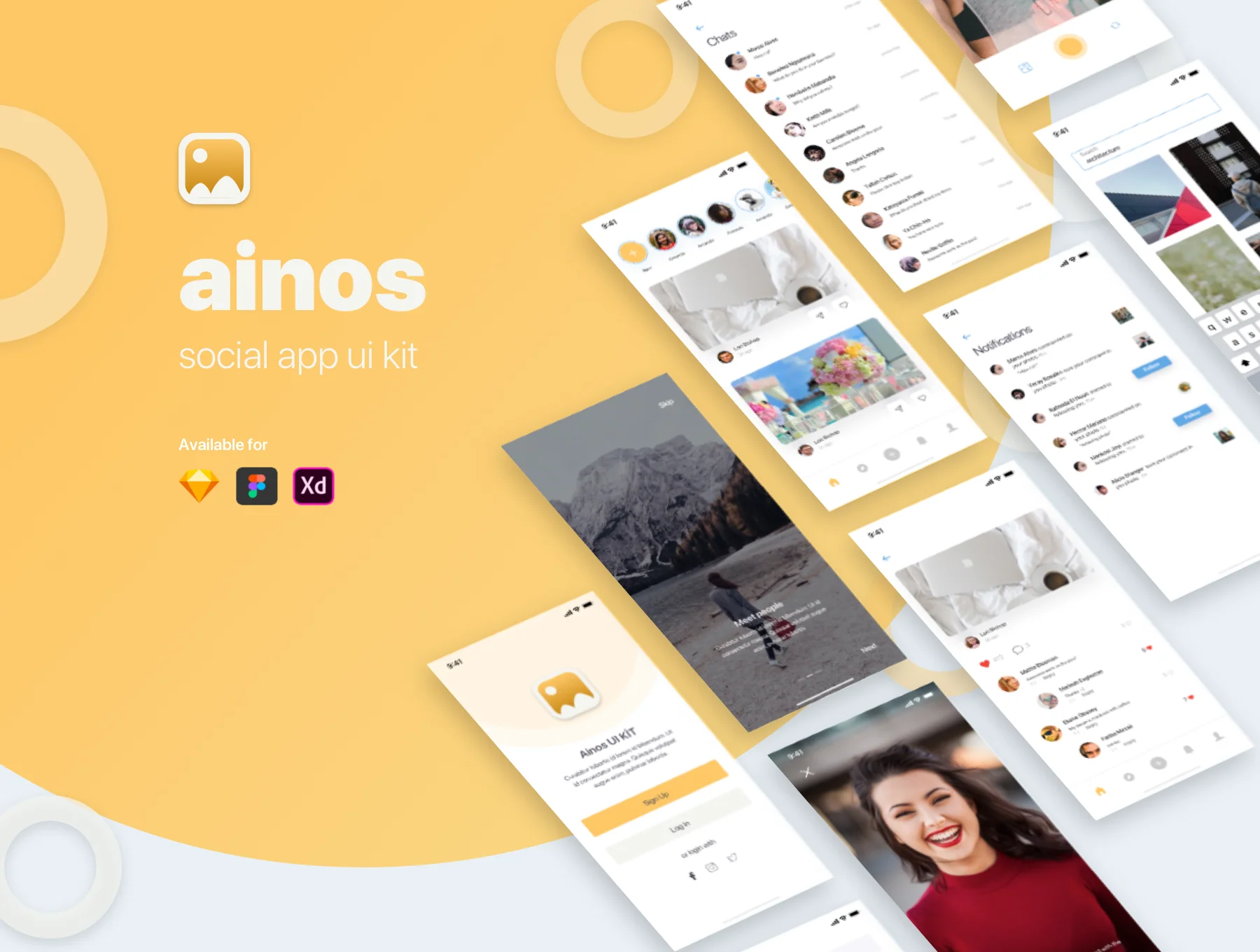 Ainos Social App UI/UX Kit