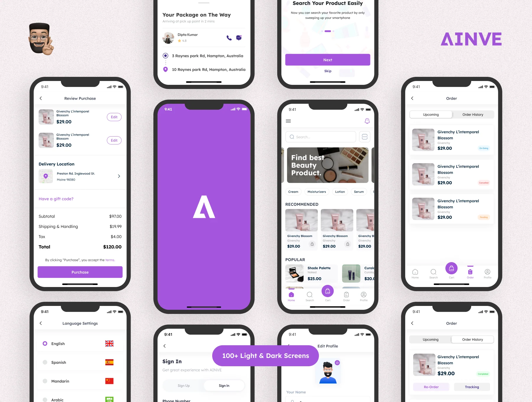 Ainve Beauty Product App Design 6