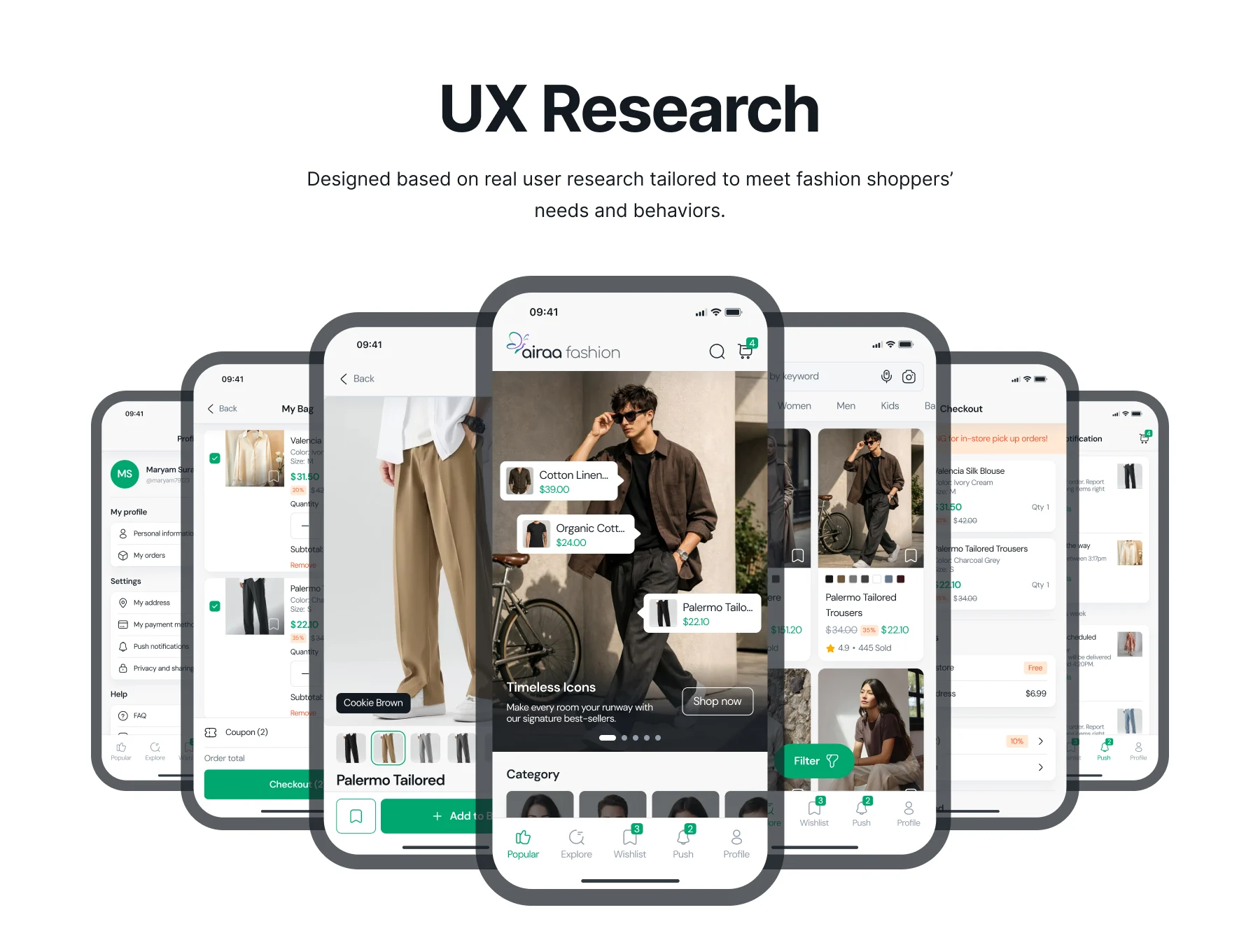 Airaa Fashion - Modern E-Commerce UI Kit for Figma (iOS) 3