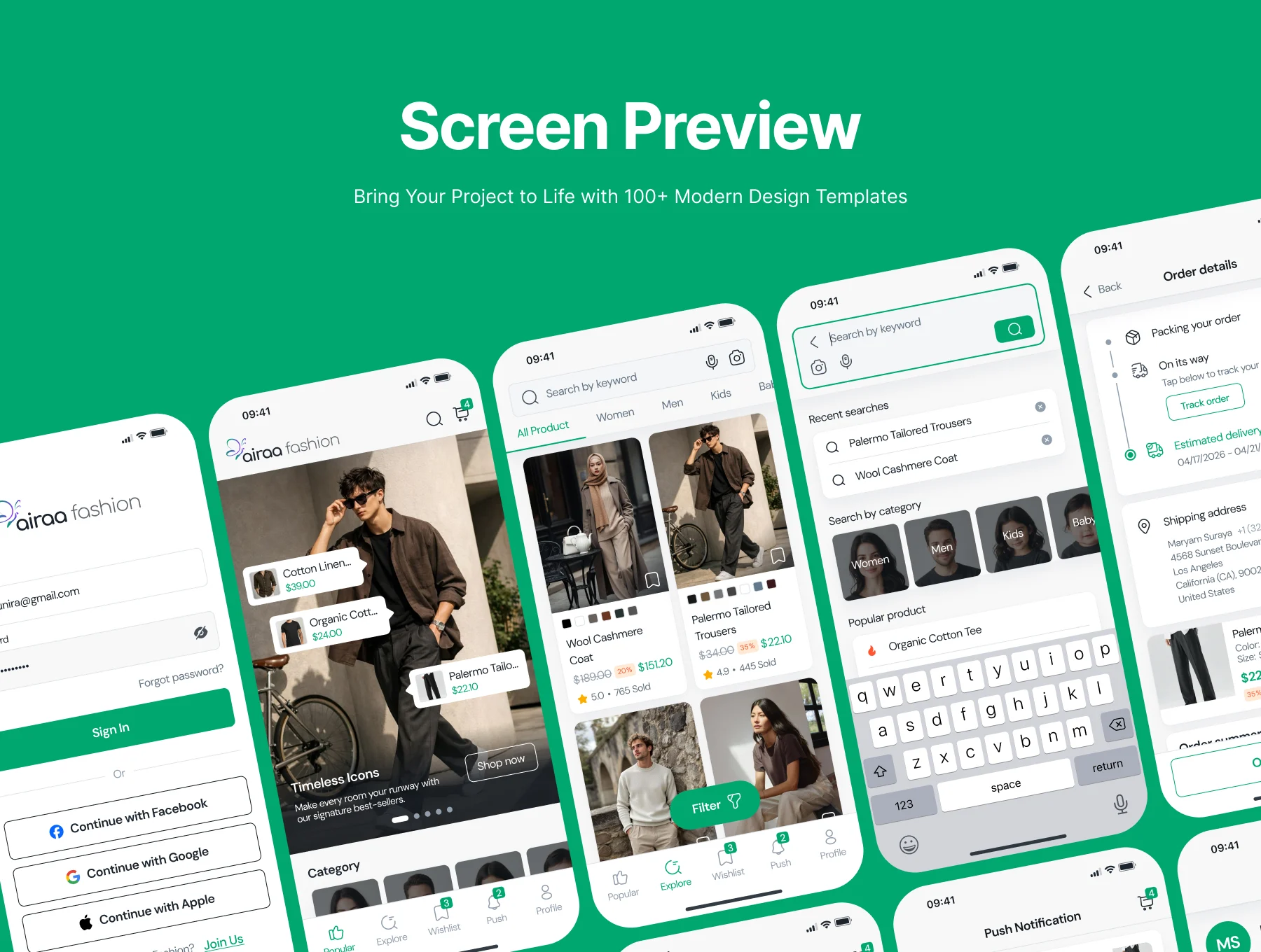 Airaa Fashion - Modern E-Commerce UI Kit for Figma (iOS) 5