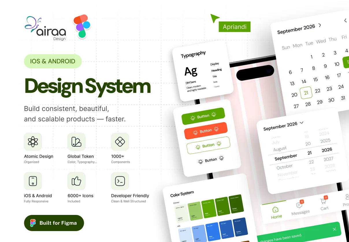 Airaa Design System — iOS & Android Atomic Design System