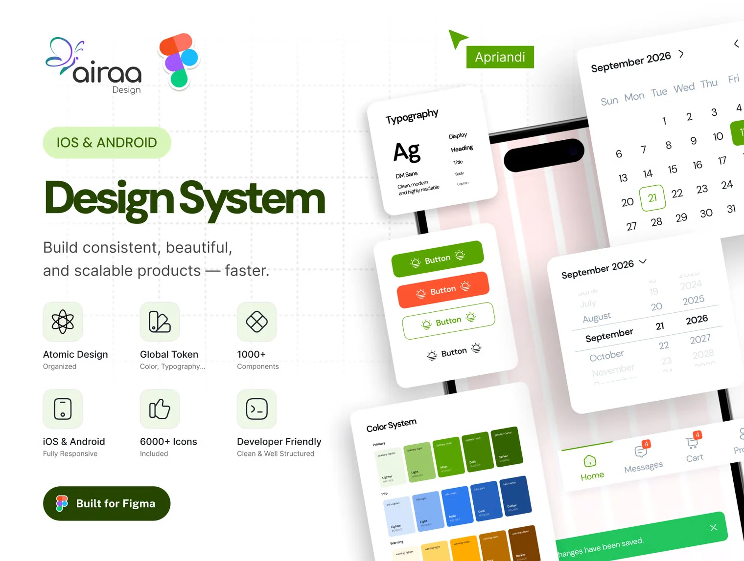 Airaa Design System — iOS & Android Atomic Design System