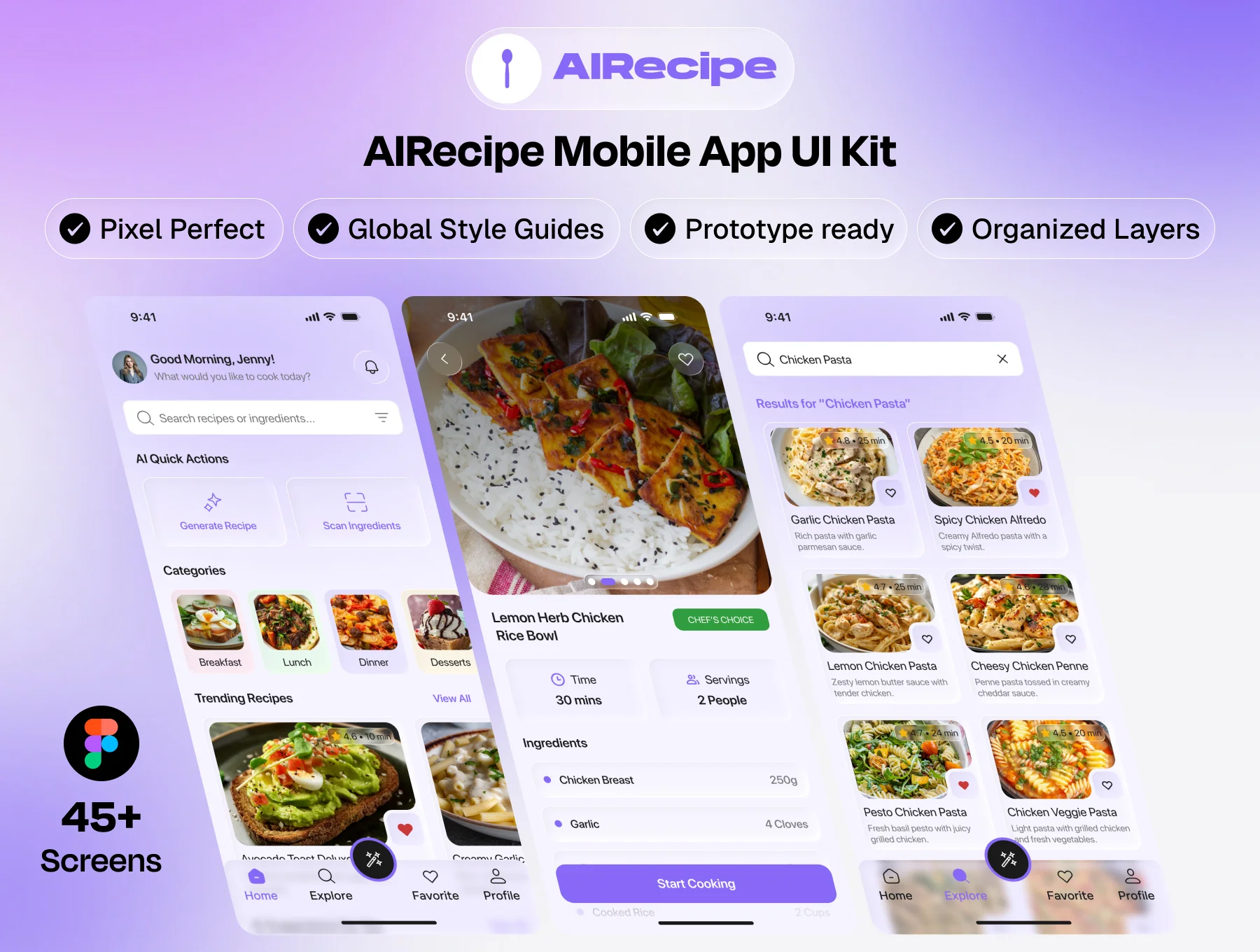 AIRecipe – Mobile App UI Kit