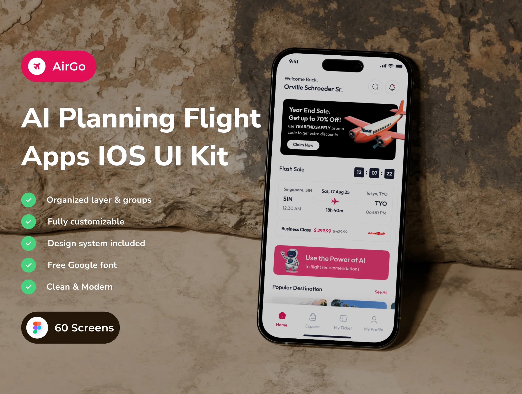 AirGo - AI Planning and Flight Booking App IOS UI Kits