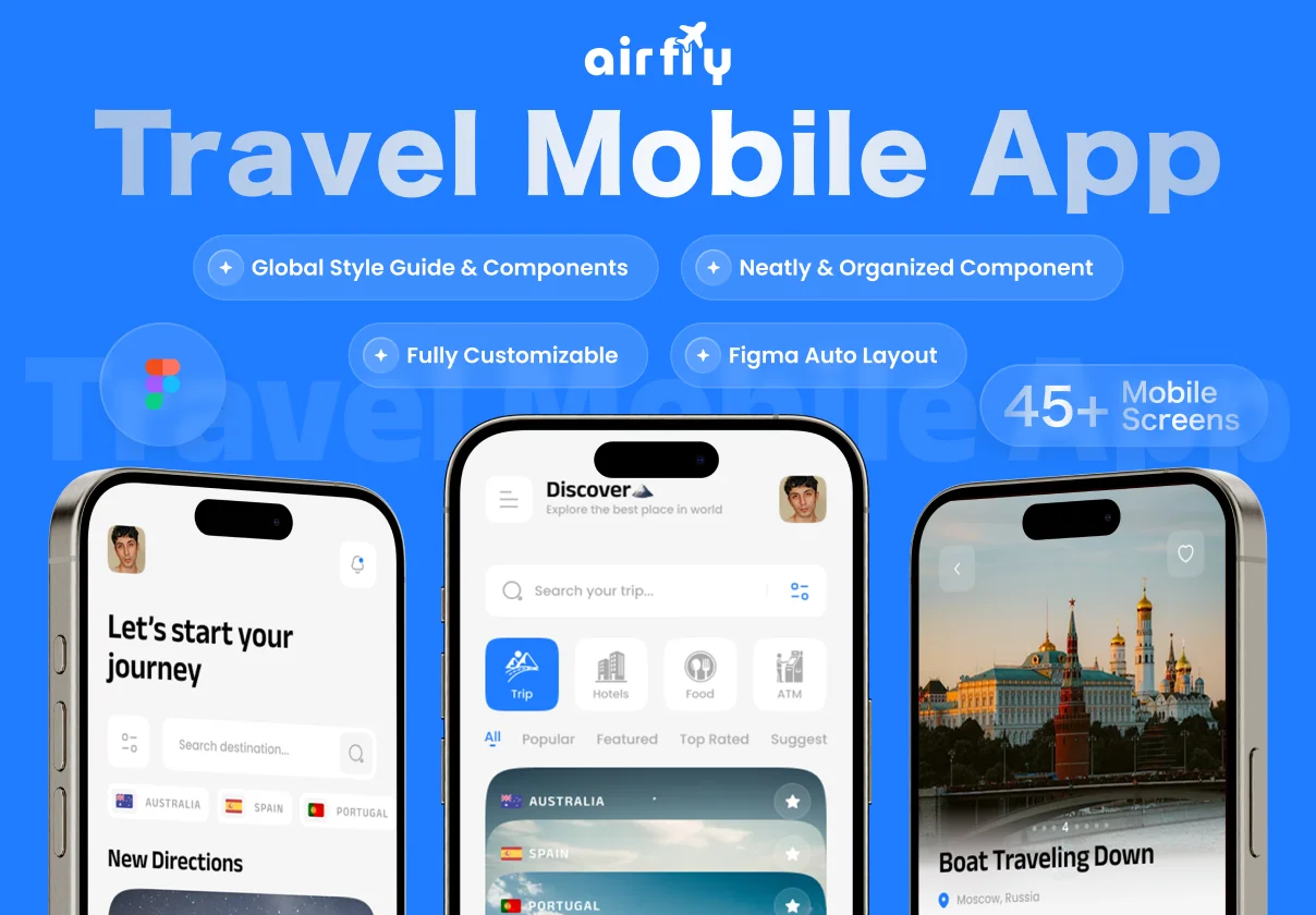 Airfly - Travel Mobile App UI Kit
