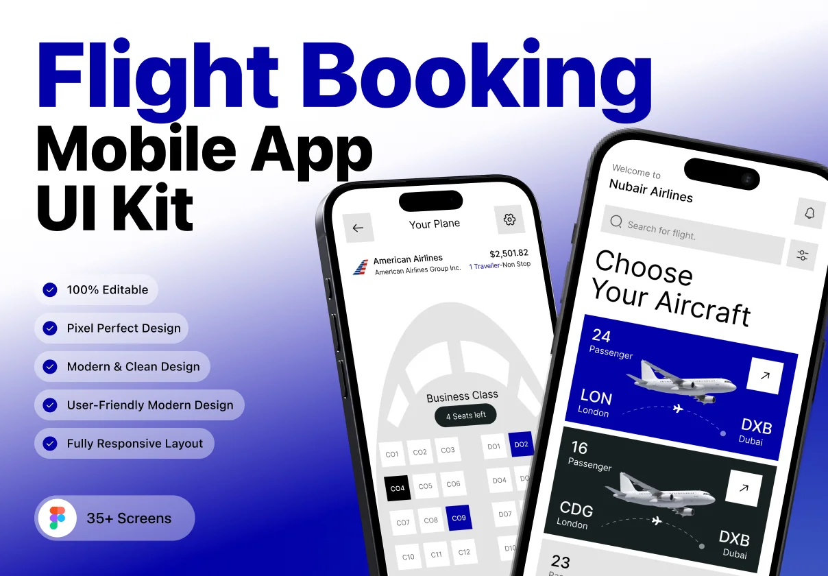 Airline — Flight Booking Mobile App UI Kit