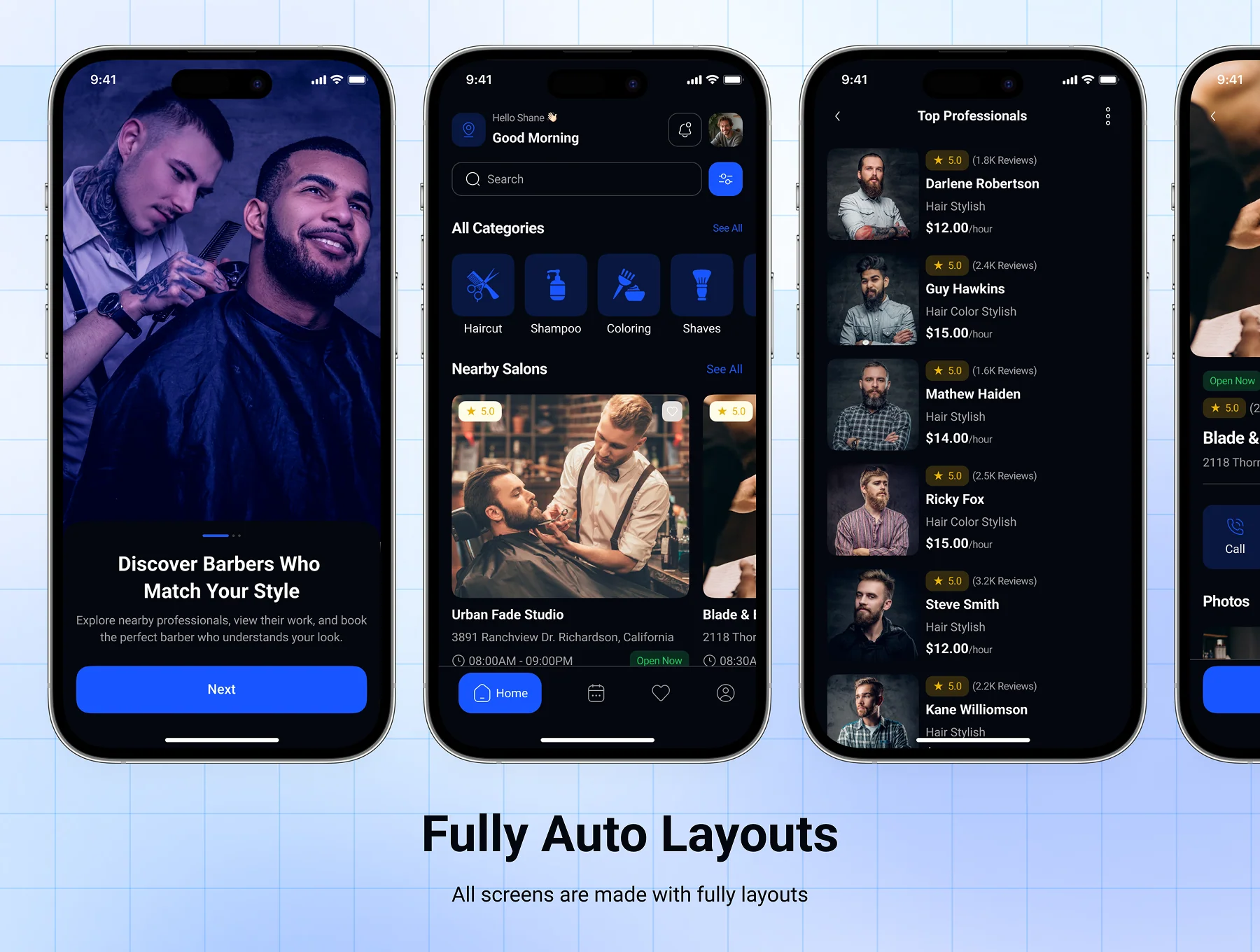 Airno - Barber Salon Booking App UI Kit 4