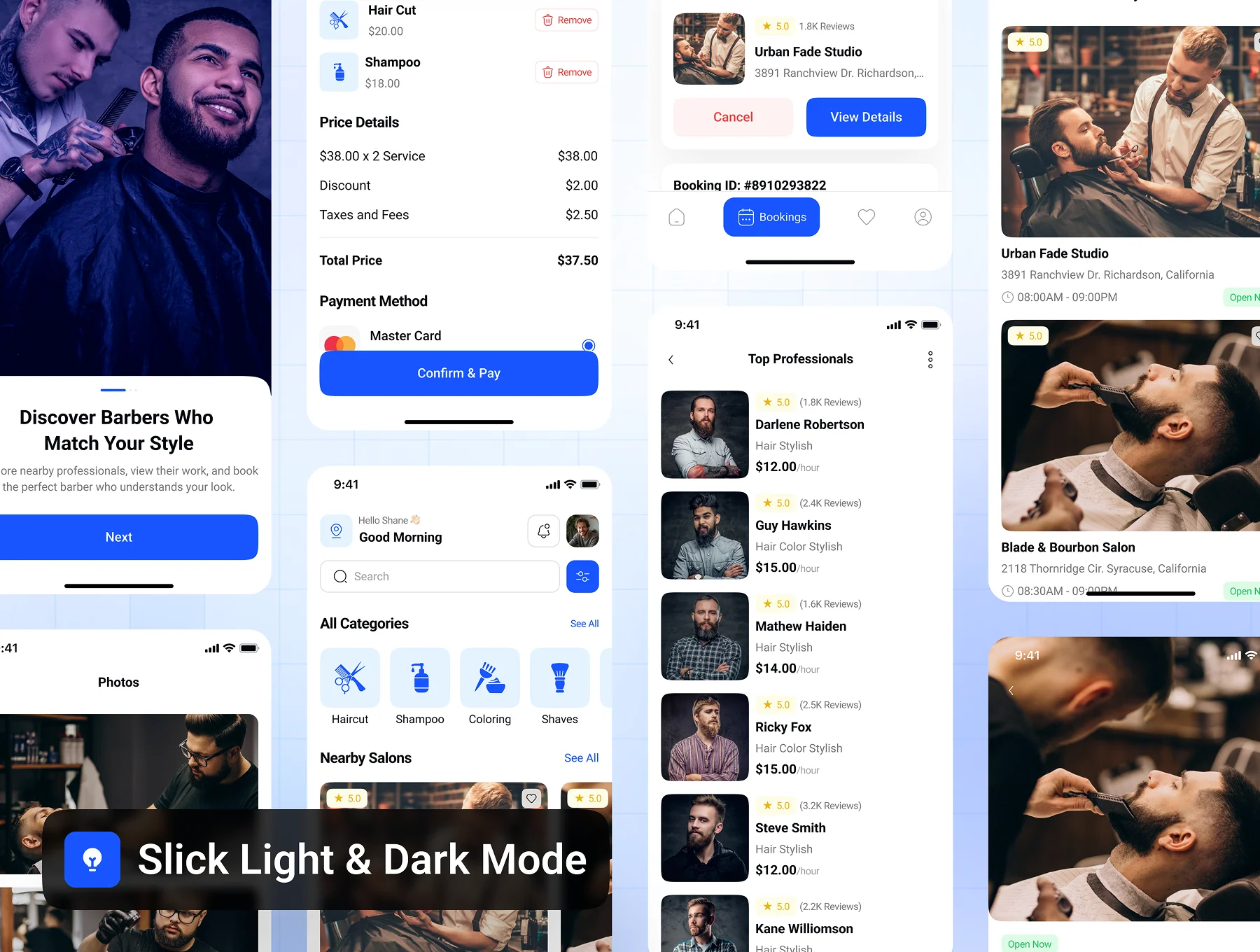 Airno - Barber Salon Booking App UI Kit 5