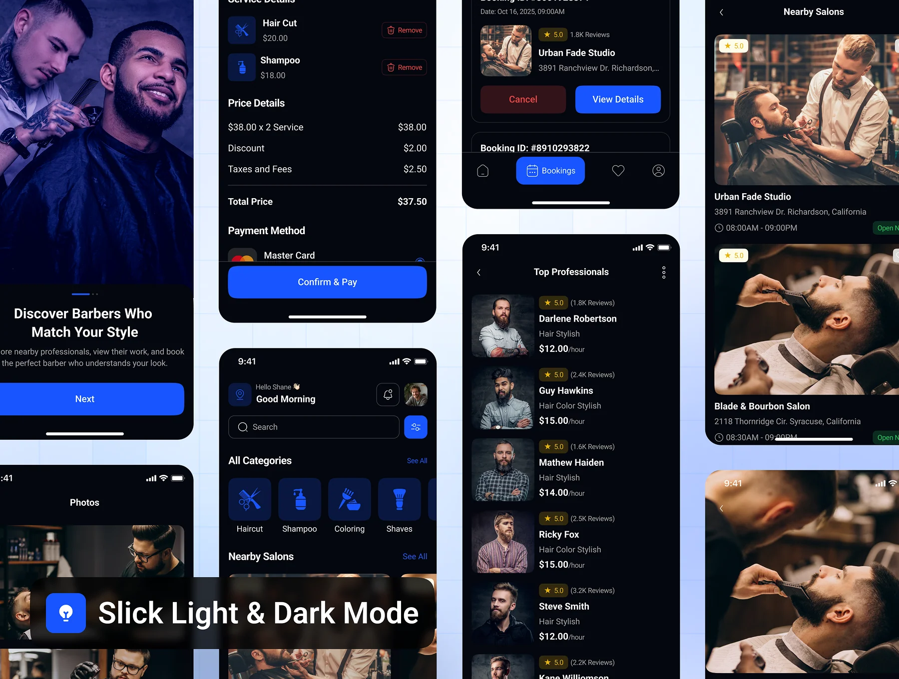 Airno - Barber Salon Booking App UI Kit 6