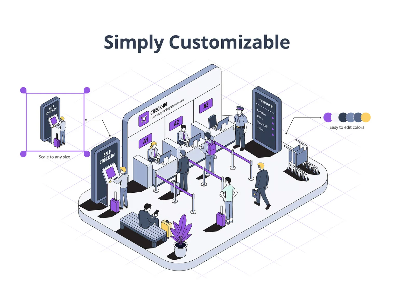 AirportFlow-Isometric Illustration System 3