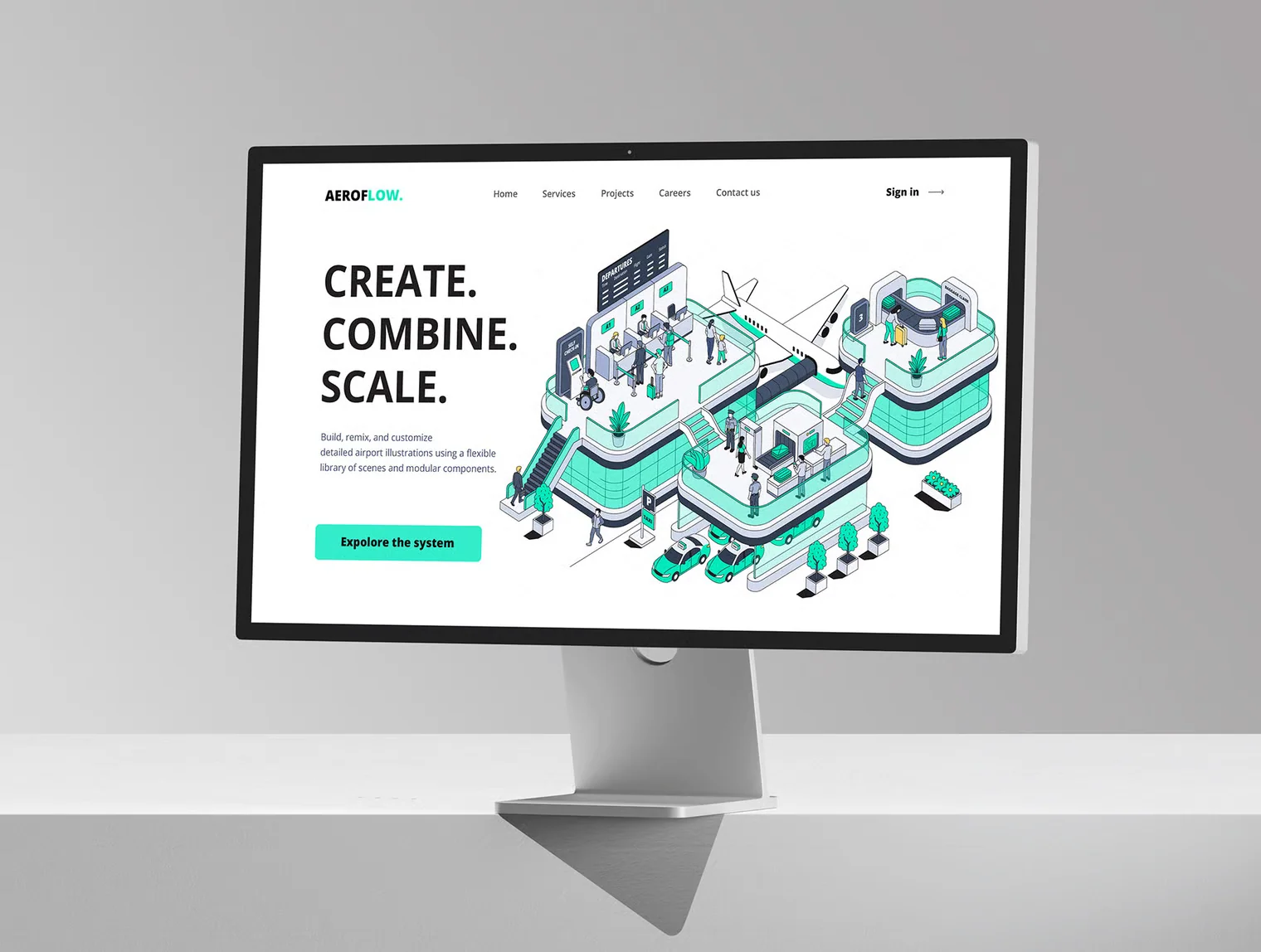 AirportFlow-Isometric Illustration System 4
