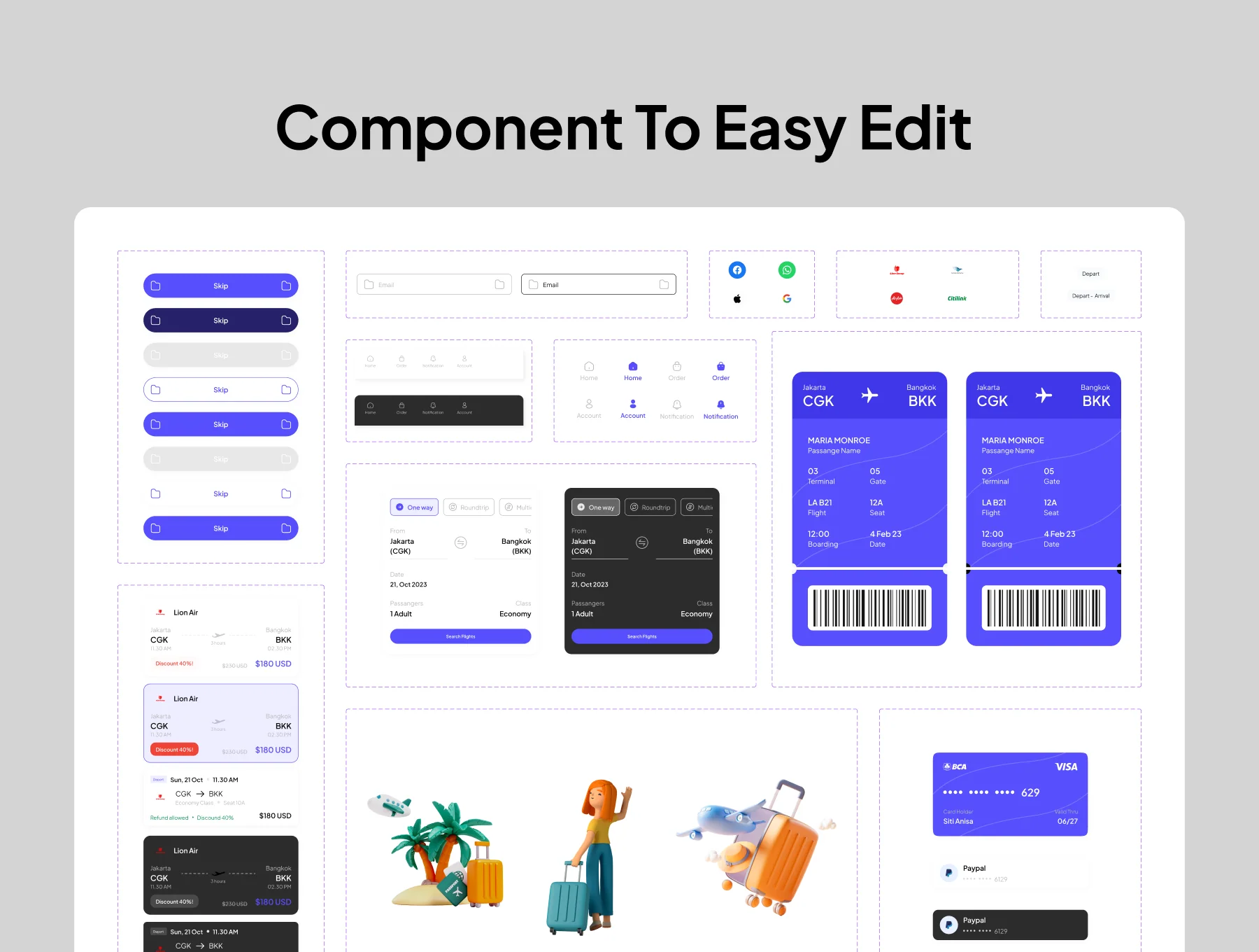 AIRTIX - Airways Ticket Booking UI KIT 3