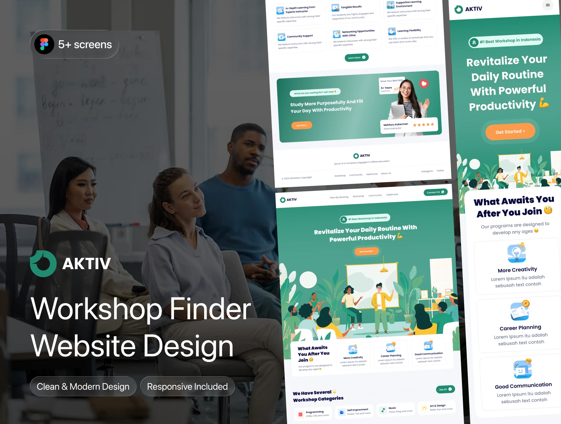 Aktiv - Workshop Finder Website Design