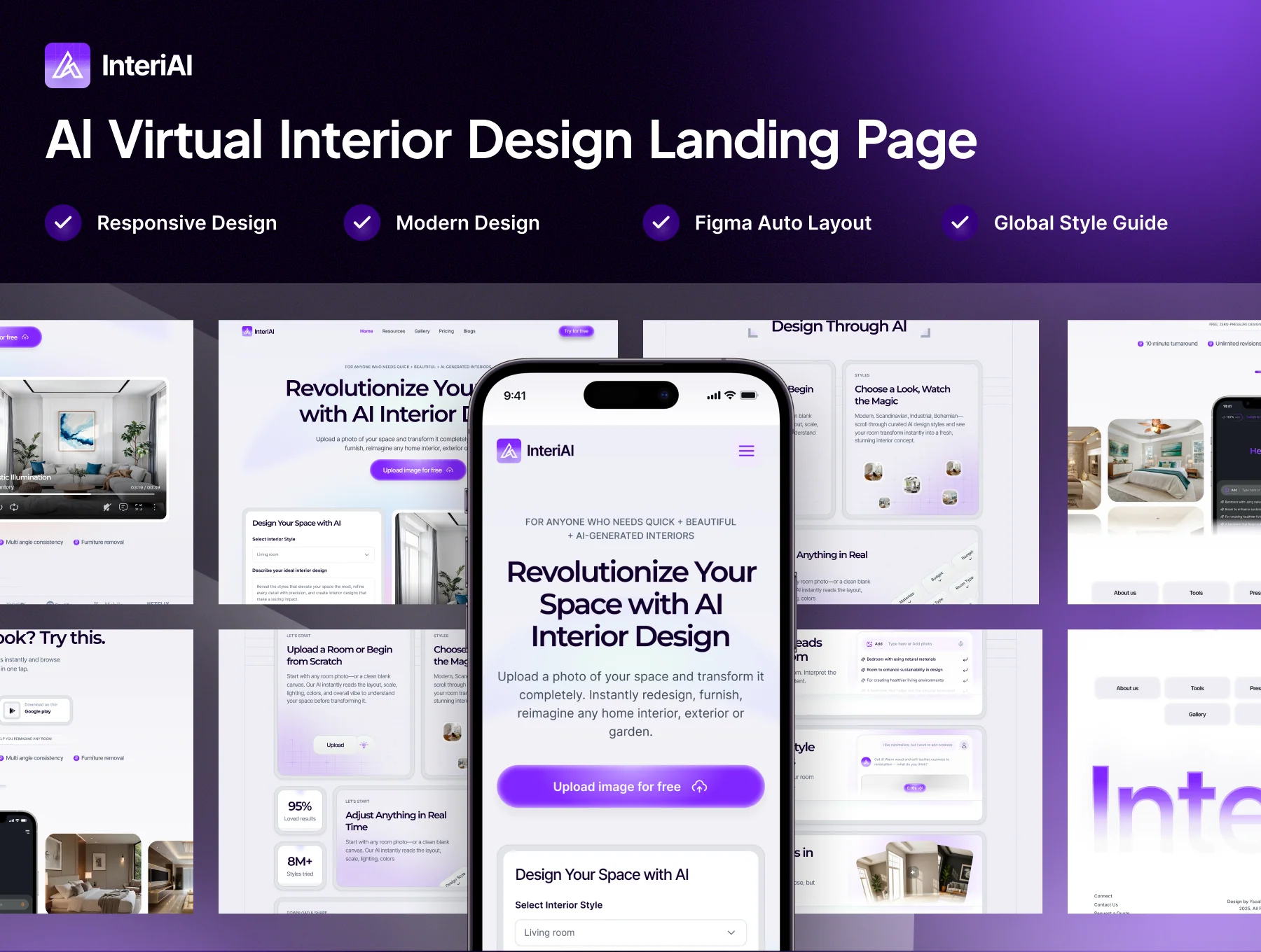 Al Virtual Interior Design Landing Page - InteriAI