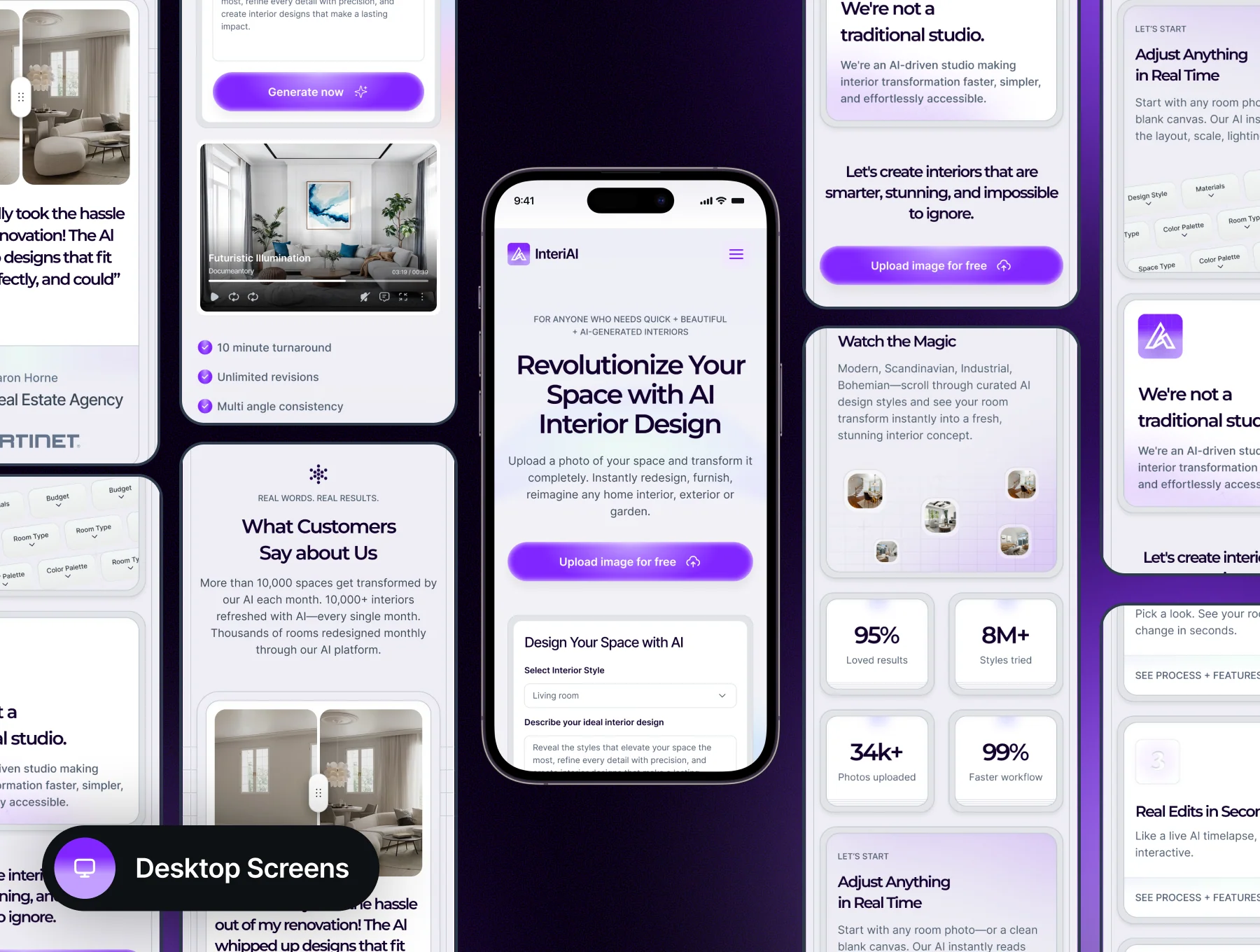Al Virtual Interior Design Landing Page - InteriAI 3