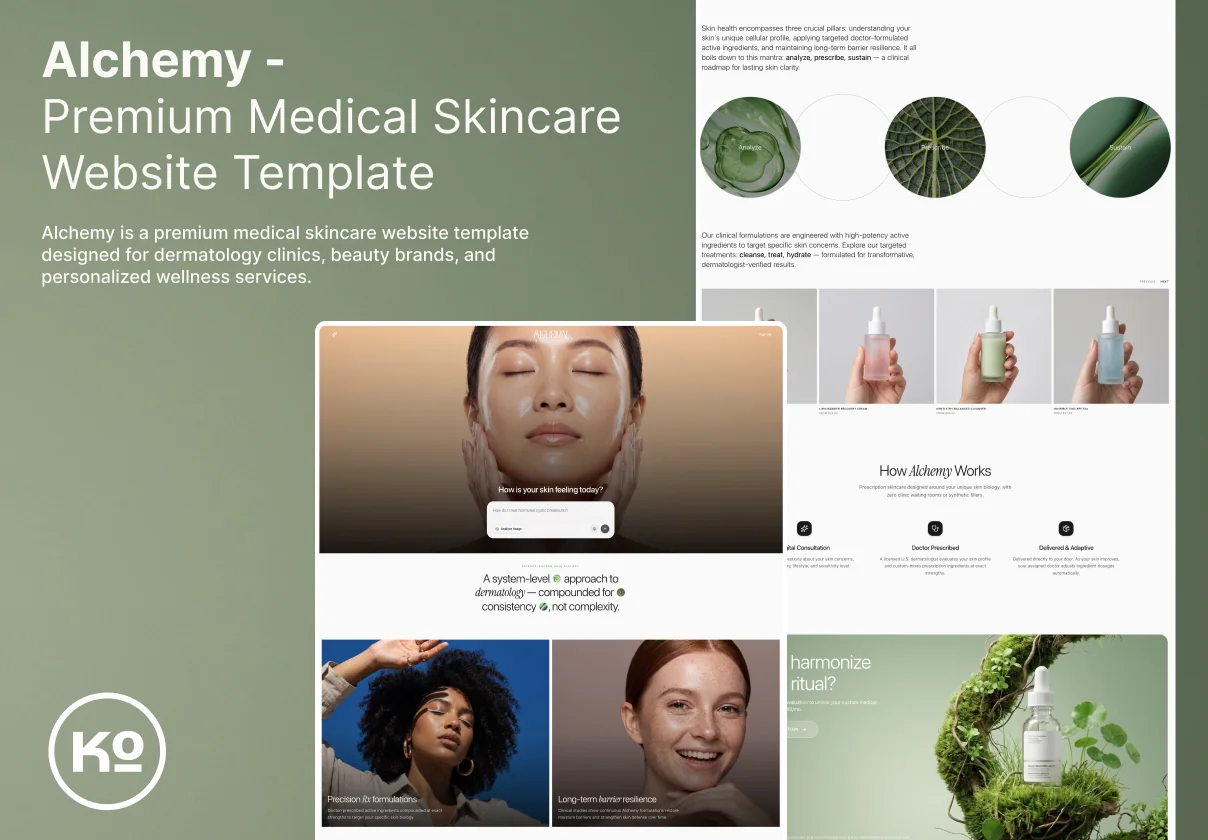Alchemy — Medical Skincare & Beauty Clinic Website Template