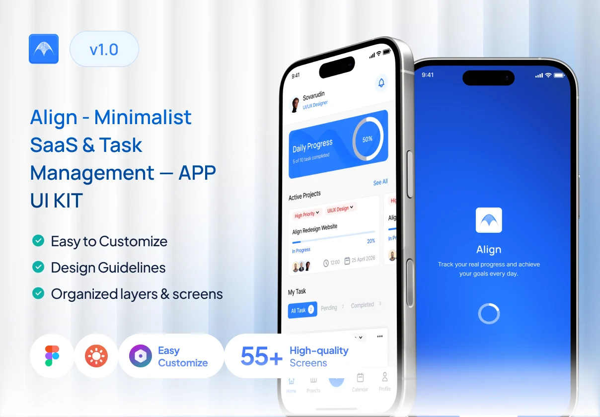 Align - Minimalist SaaS & Task Management UI Kit
