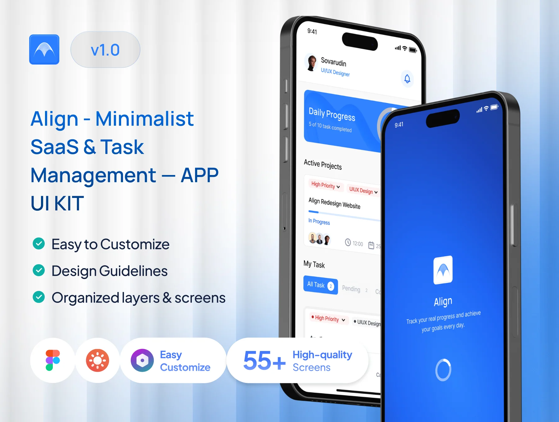 Align - Minimalist SaaS & Task Management UI Kit