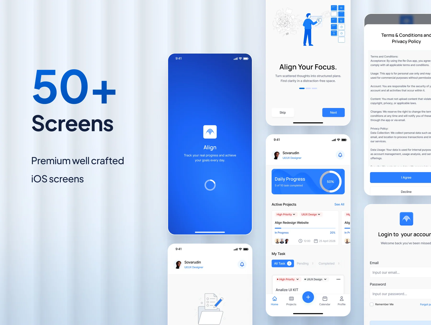 Align - Minimalist SaaS & Task Management UI Kit 2