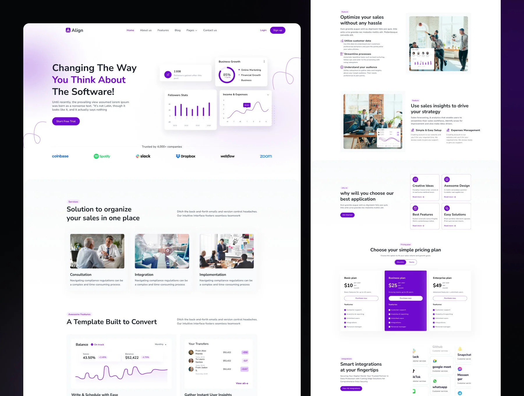 Align - SaaS Website Template 3