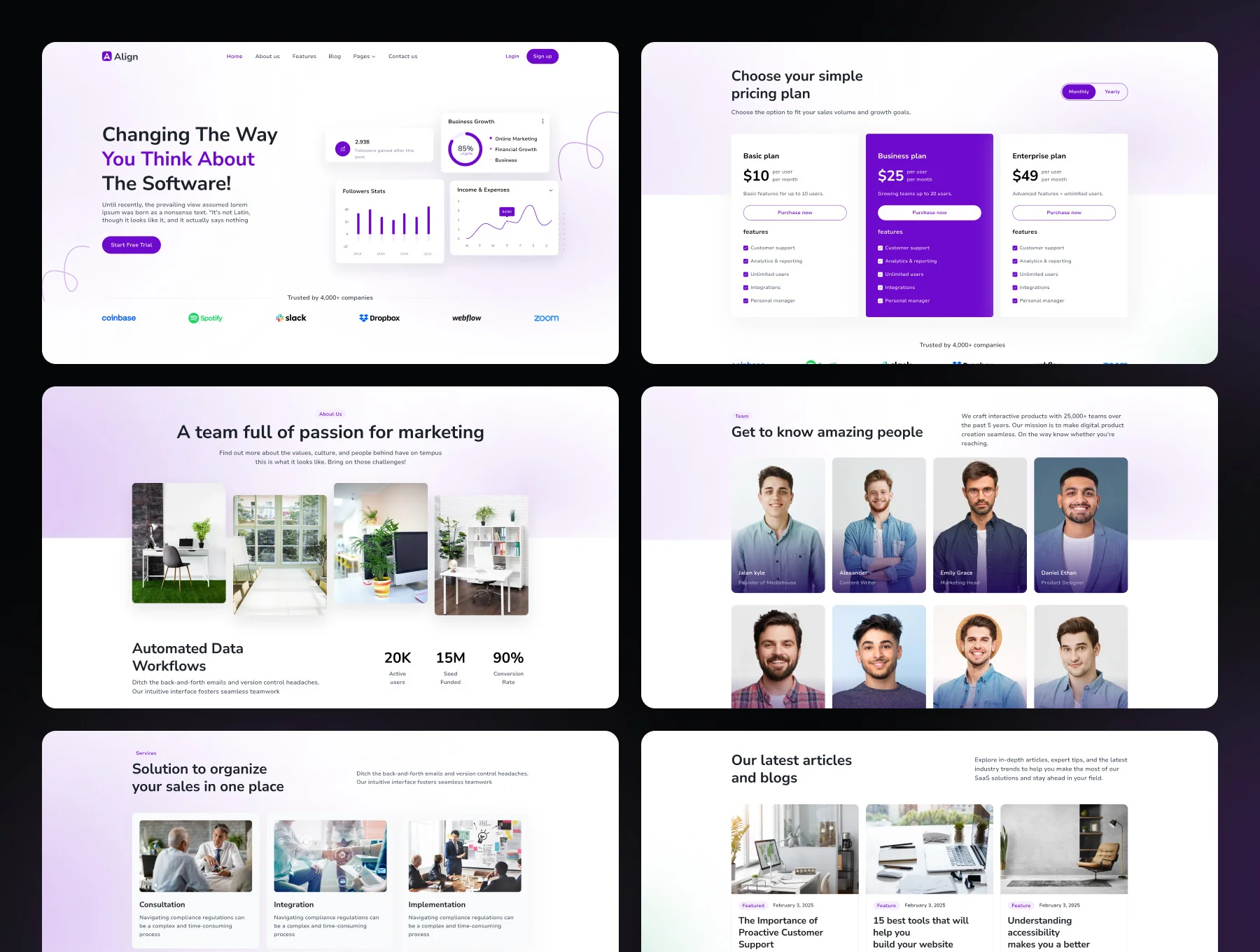 Align - SaaS Website Template 4