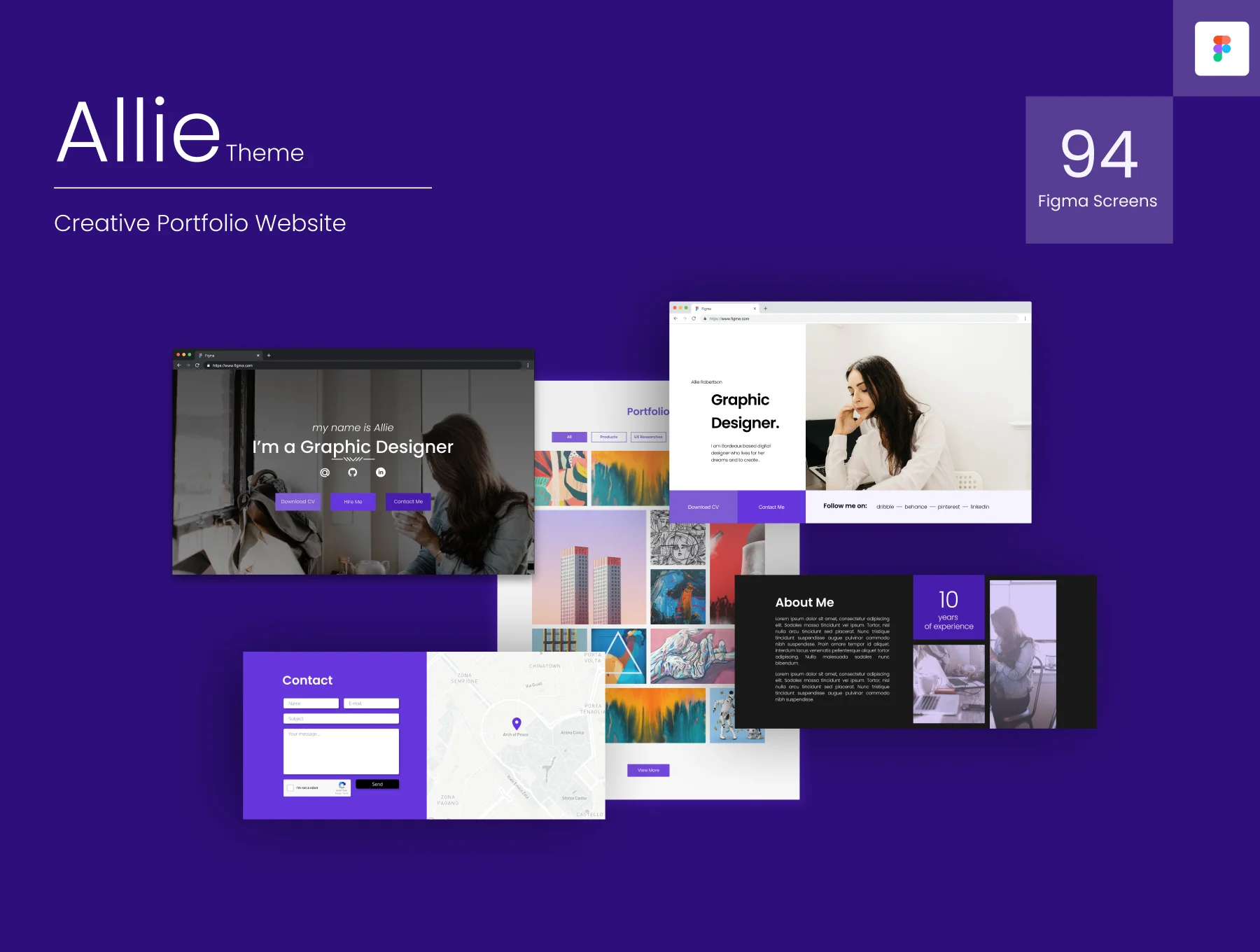 Allie - Creative Portfolio Website Figma Template
