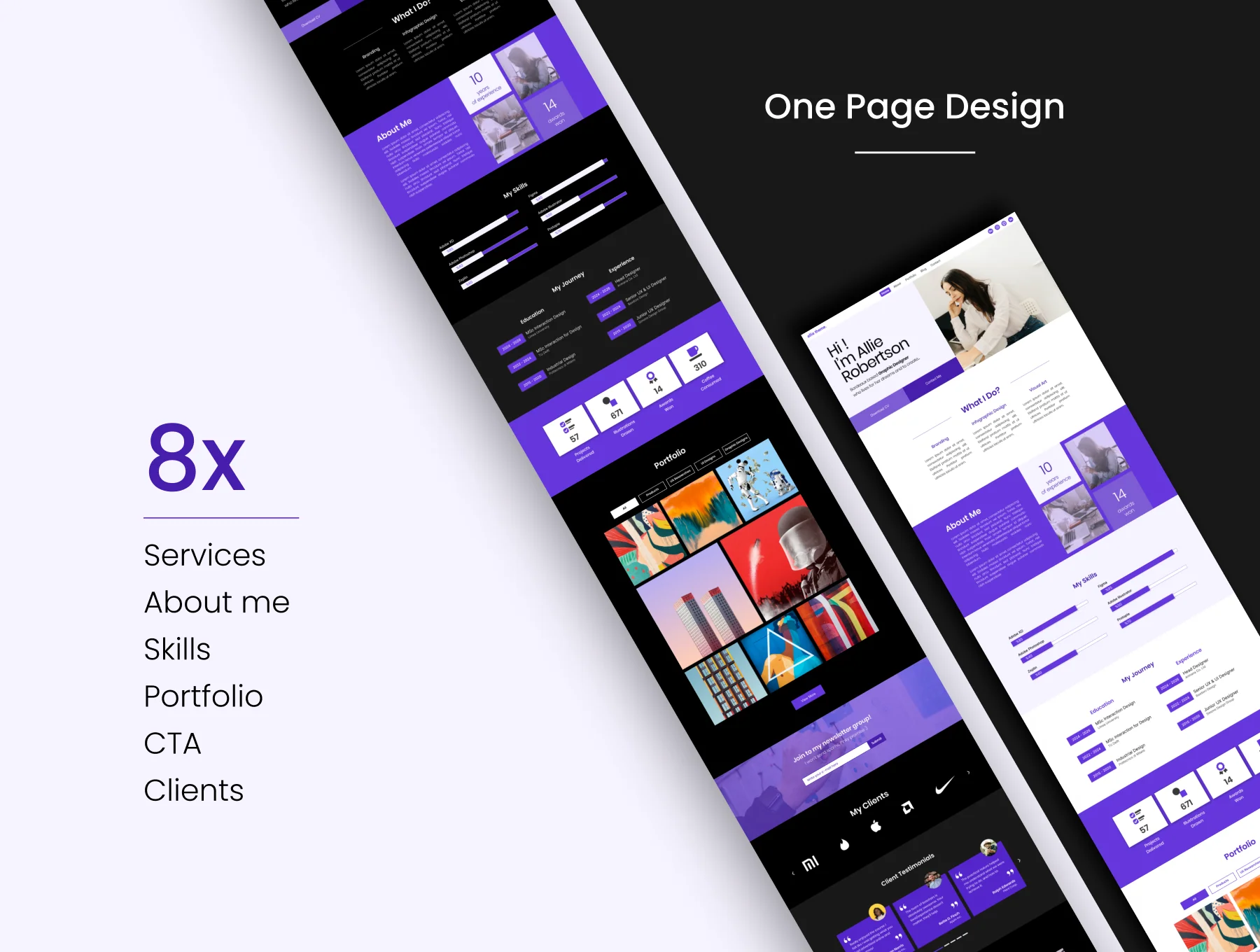 Allie - Creative Portfolio Website Figma Template 3