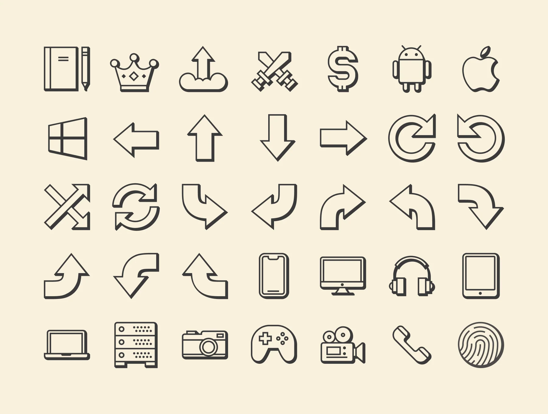 Almost Flat Base Icons 7