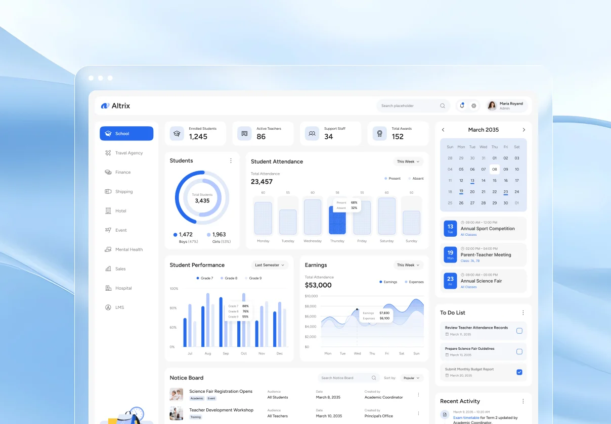 Altrix – Multi-Purpose Dashboard UI Figma Template