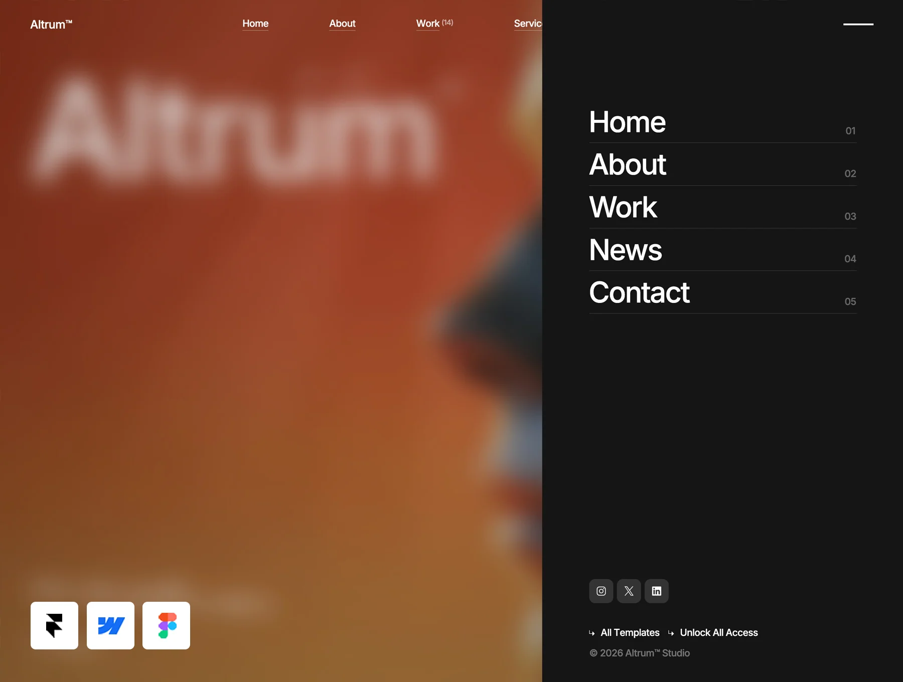 Altrum™ - Framer, Webflow and Figma Template 4