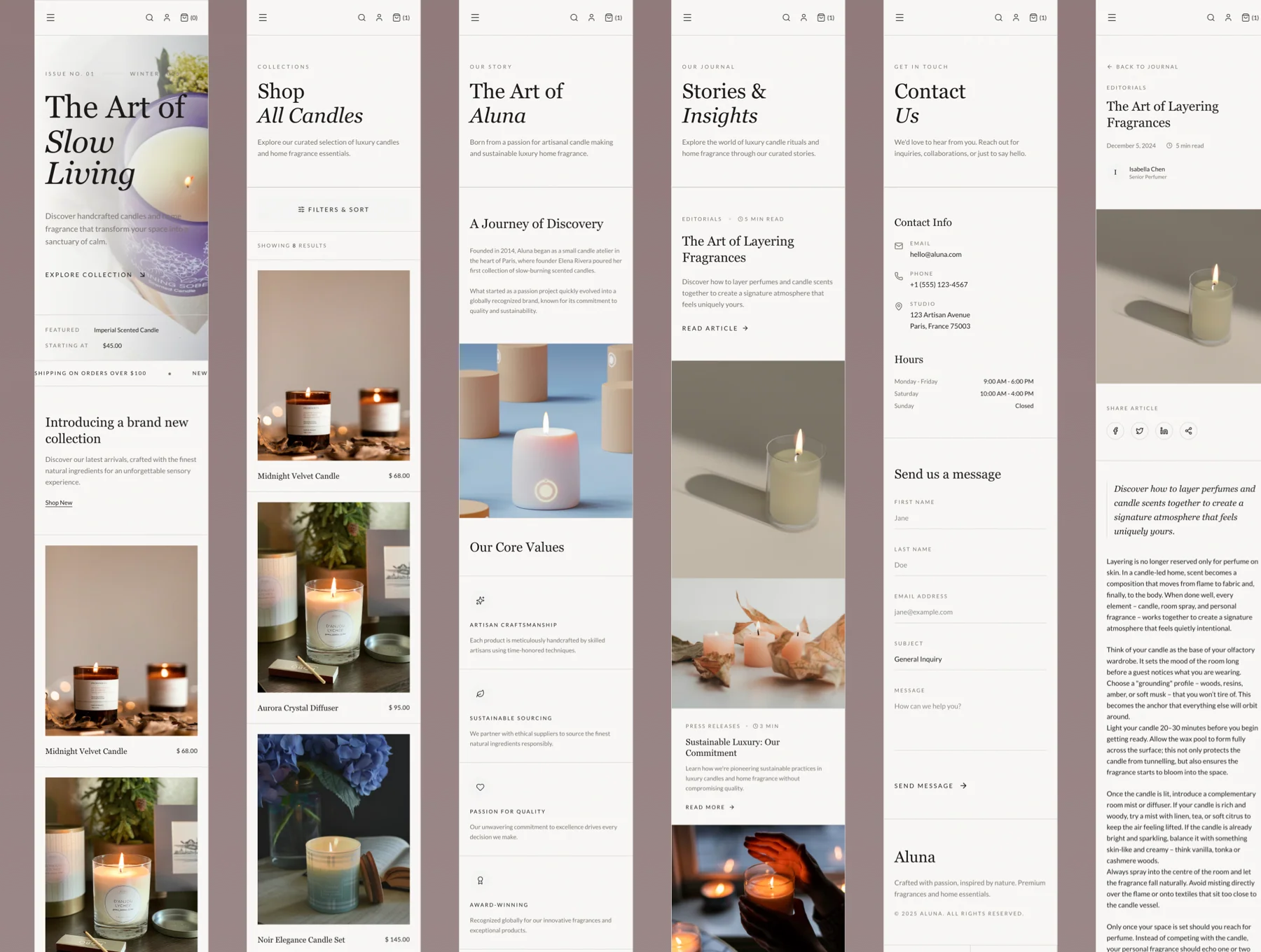 Aluna - Luxury Candle E-commerce Website Template 5