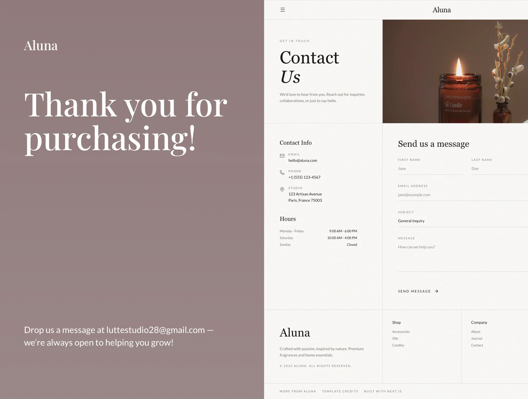 Aluna - Luxury Candle E-commerce Website Template 6