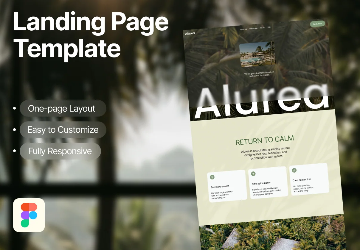 Alurea — Tropical Glamping & Retreat UI Kit
