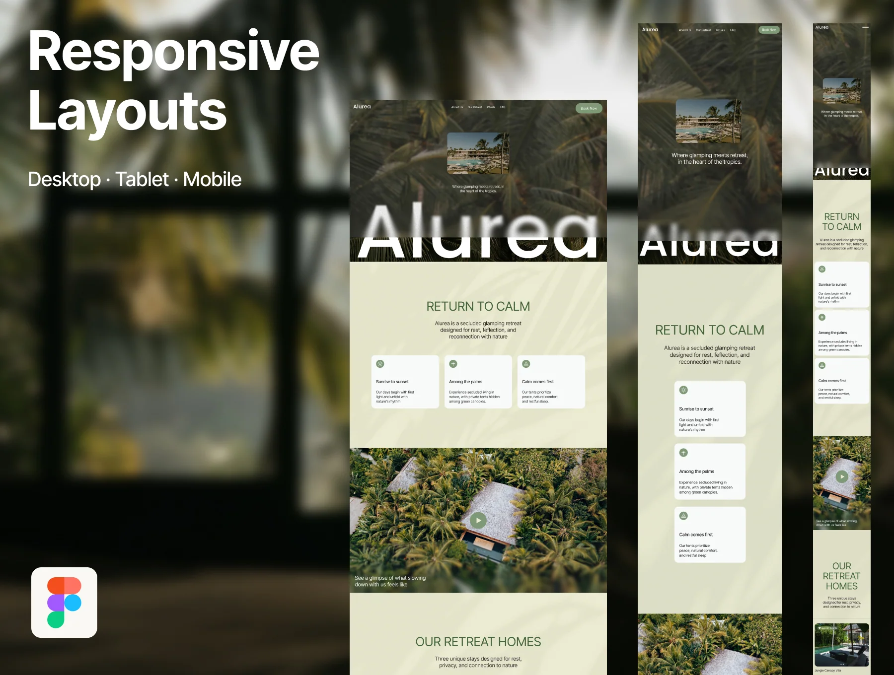 Alurea — Tropical Glamping & Retreat UI Kit 2