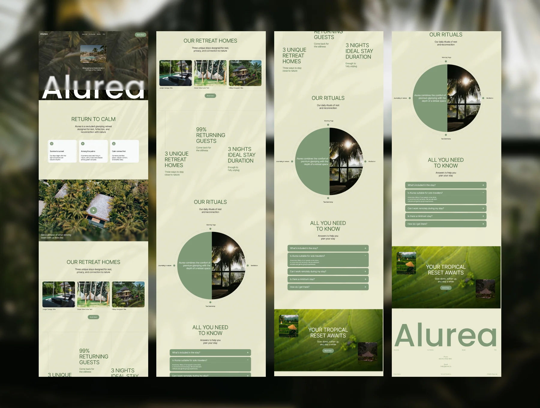 Alurea — Tropical Glamping & Retreat UI Kit 4