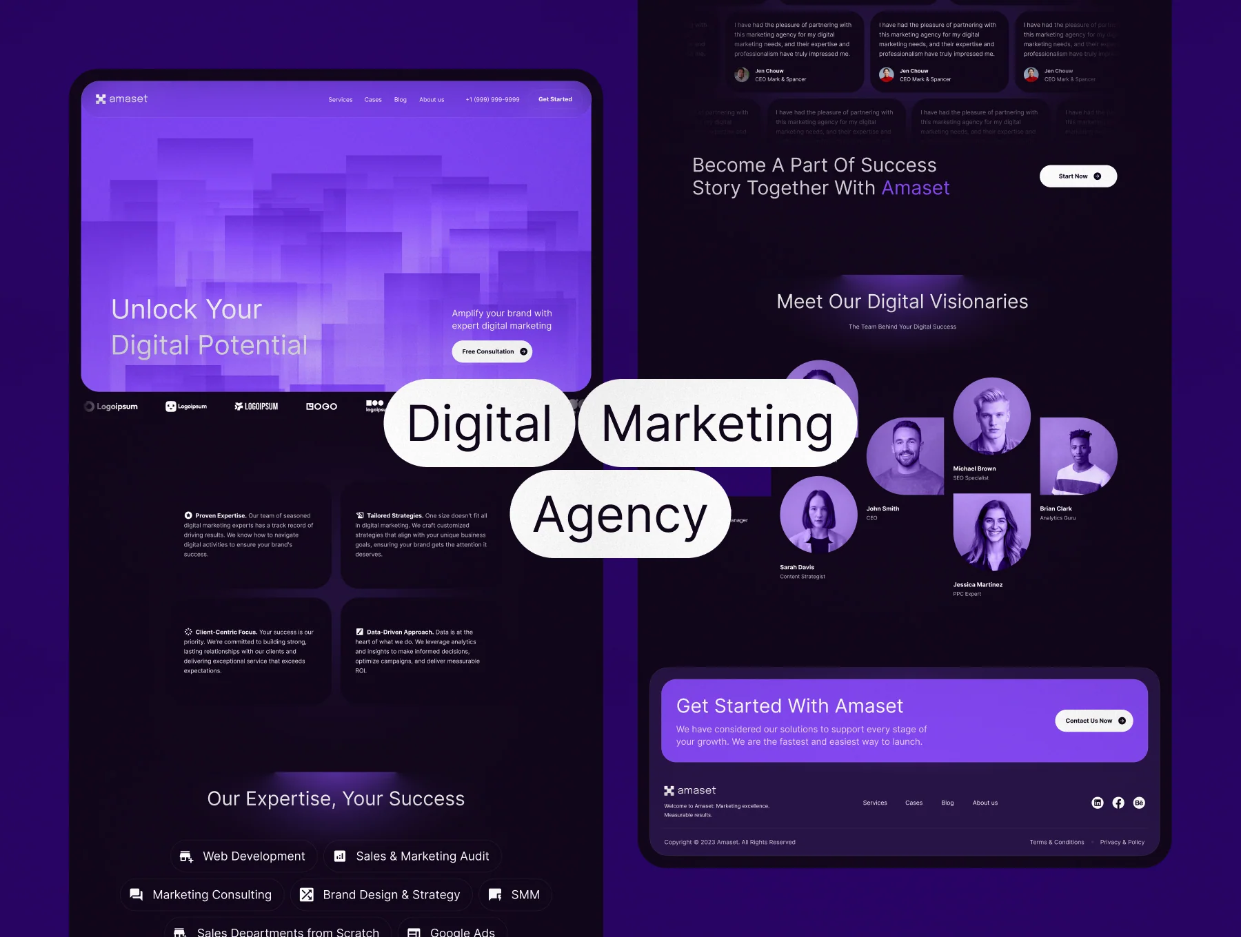 Amaset | Agency Website Template 3