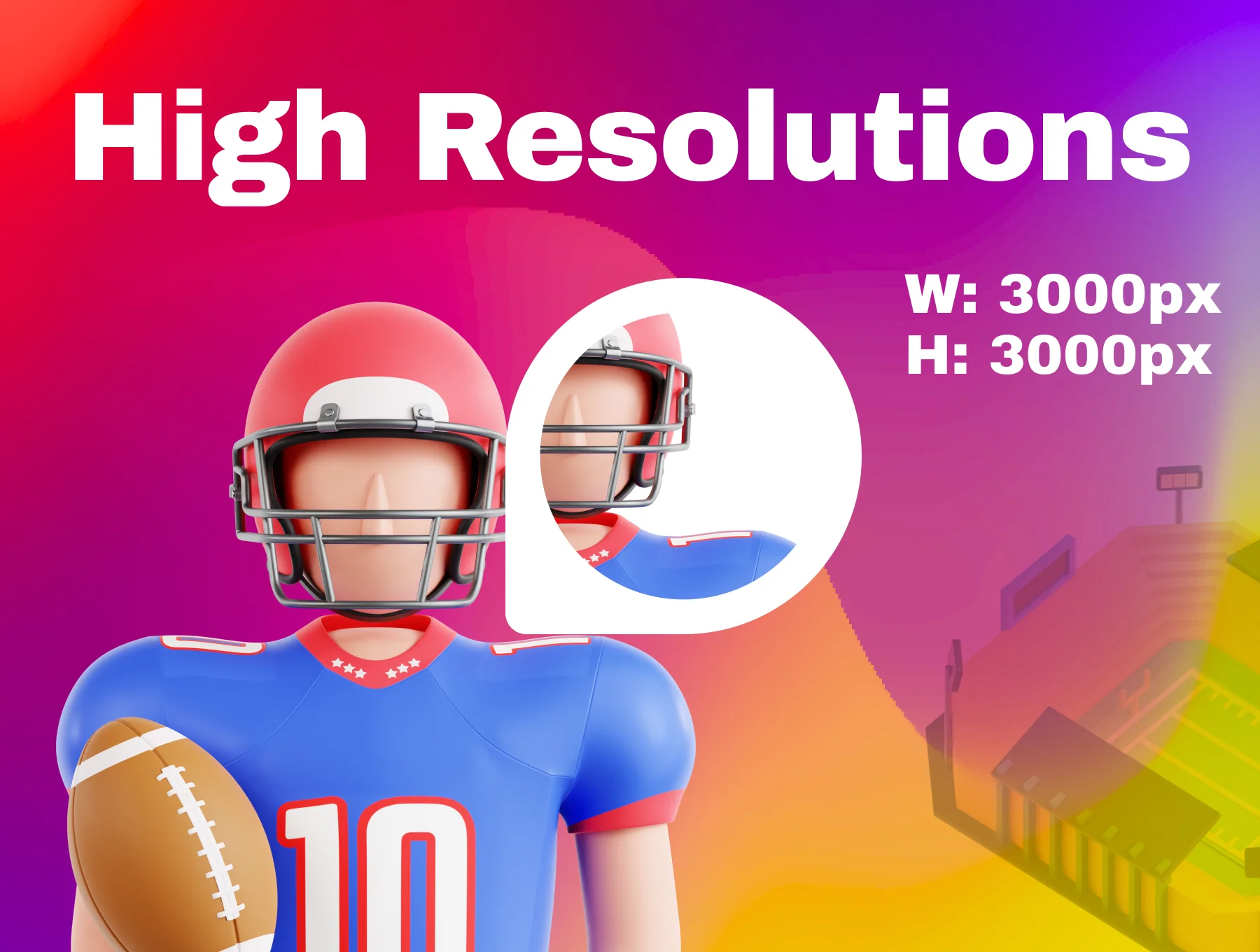 American Football 3D Icon Set 2