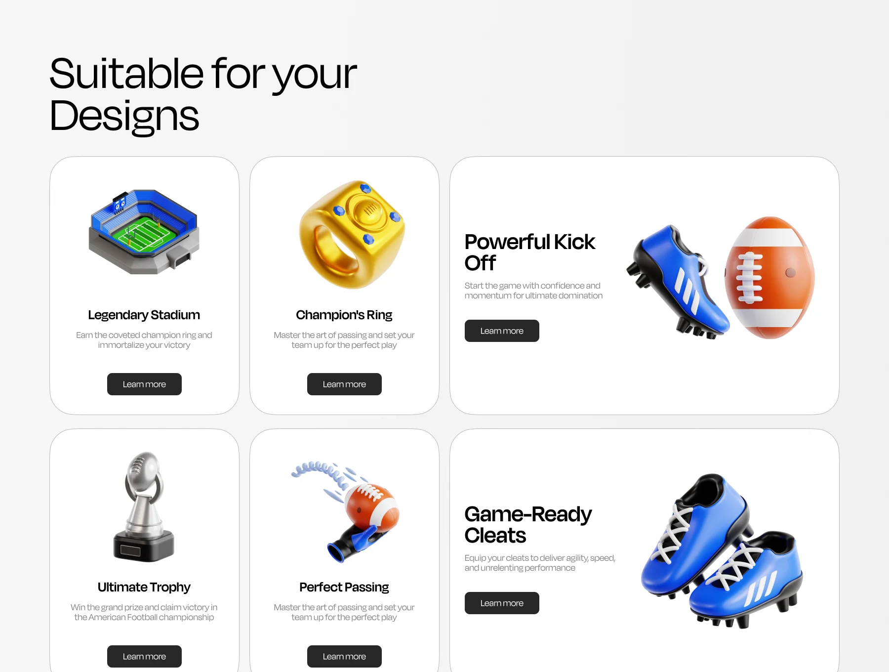 American Football Essential 3D Illustrations 3