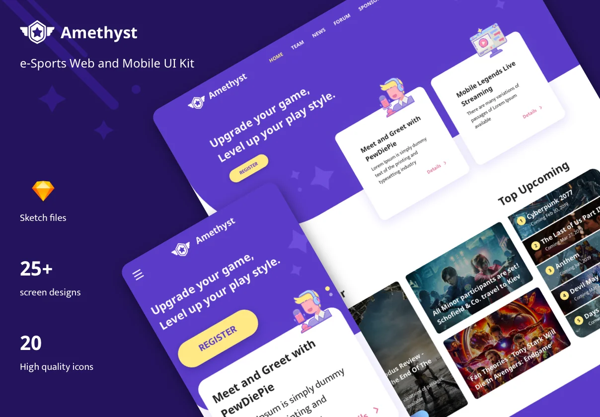 Amethyst - Esports Sketch Template
