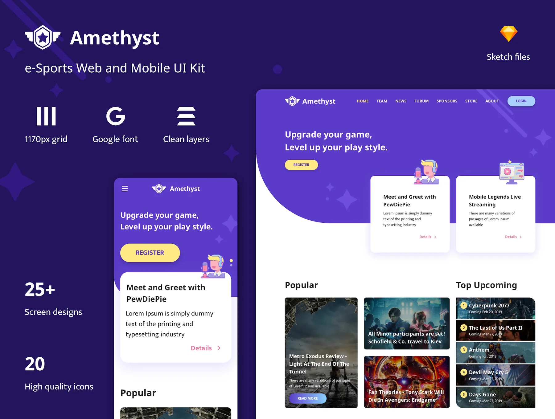 Amethyst - Esports Sketch Template