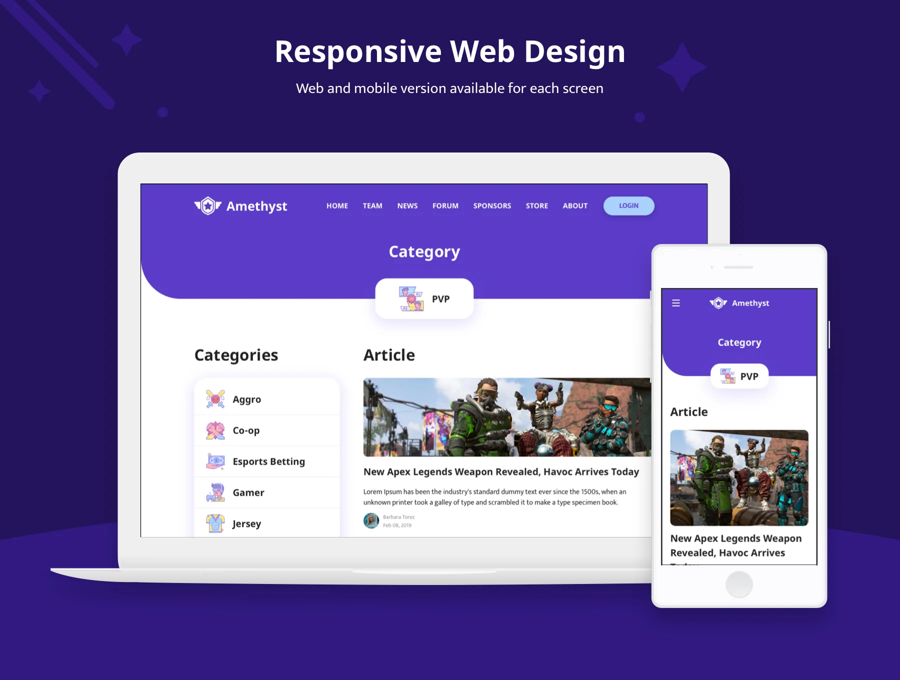 Amethyst - Esports Sketch Template 2
