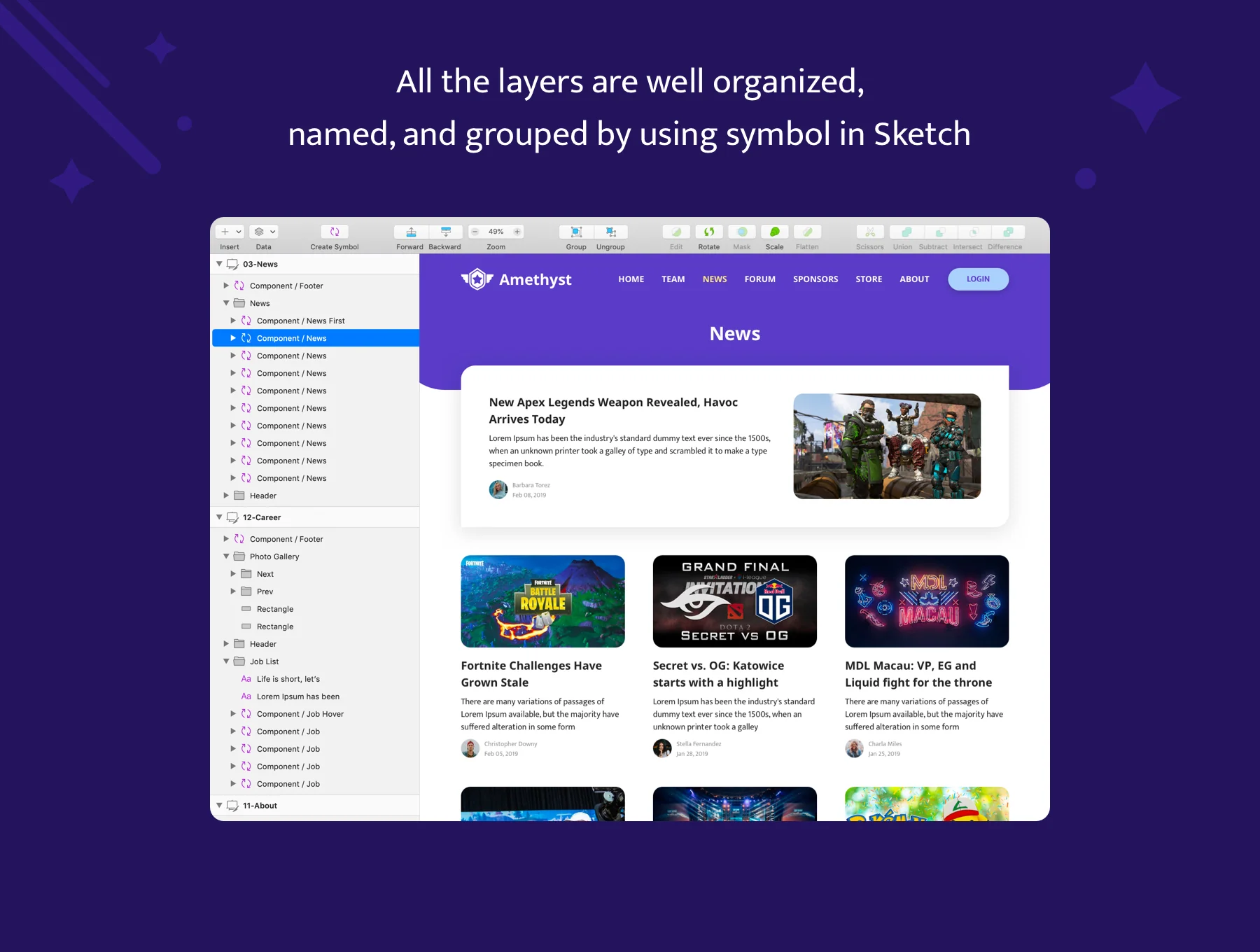 Amethyst - Esports Sketch Template 6