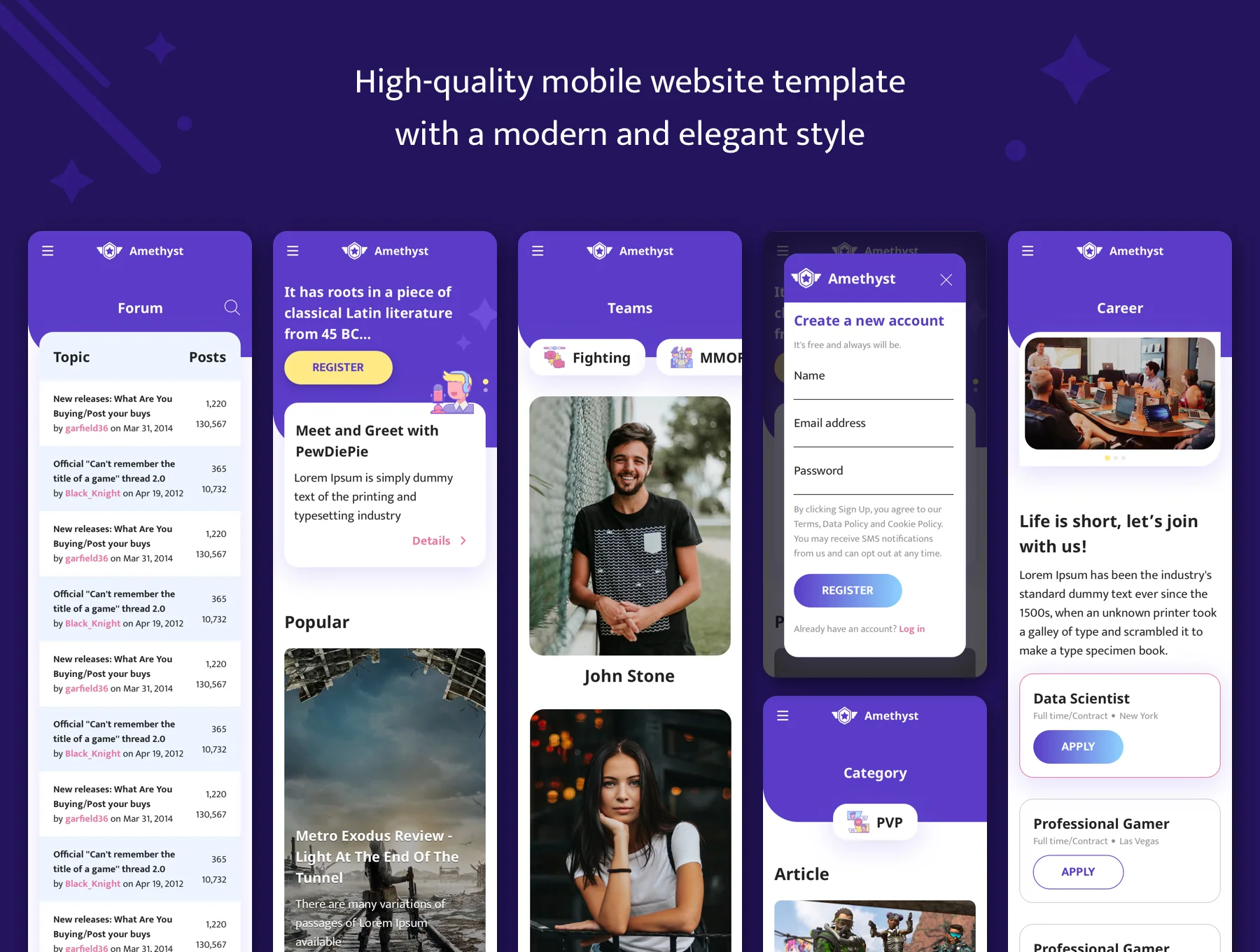 Amethyst - Esports Sketch Template 8