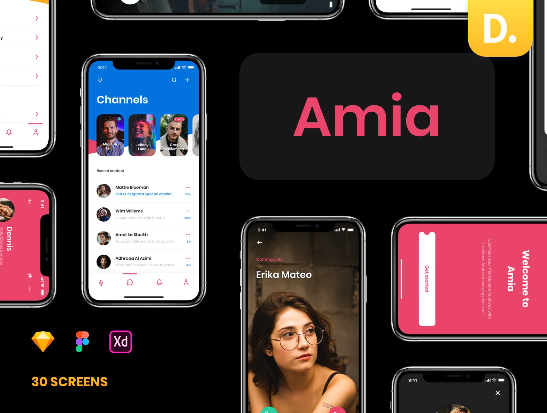 Amia - Messaging App UI Kit