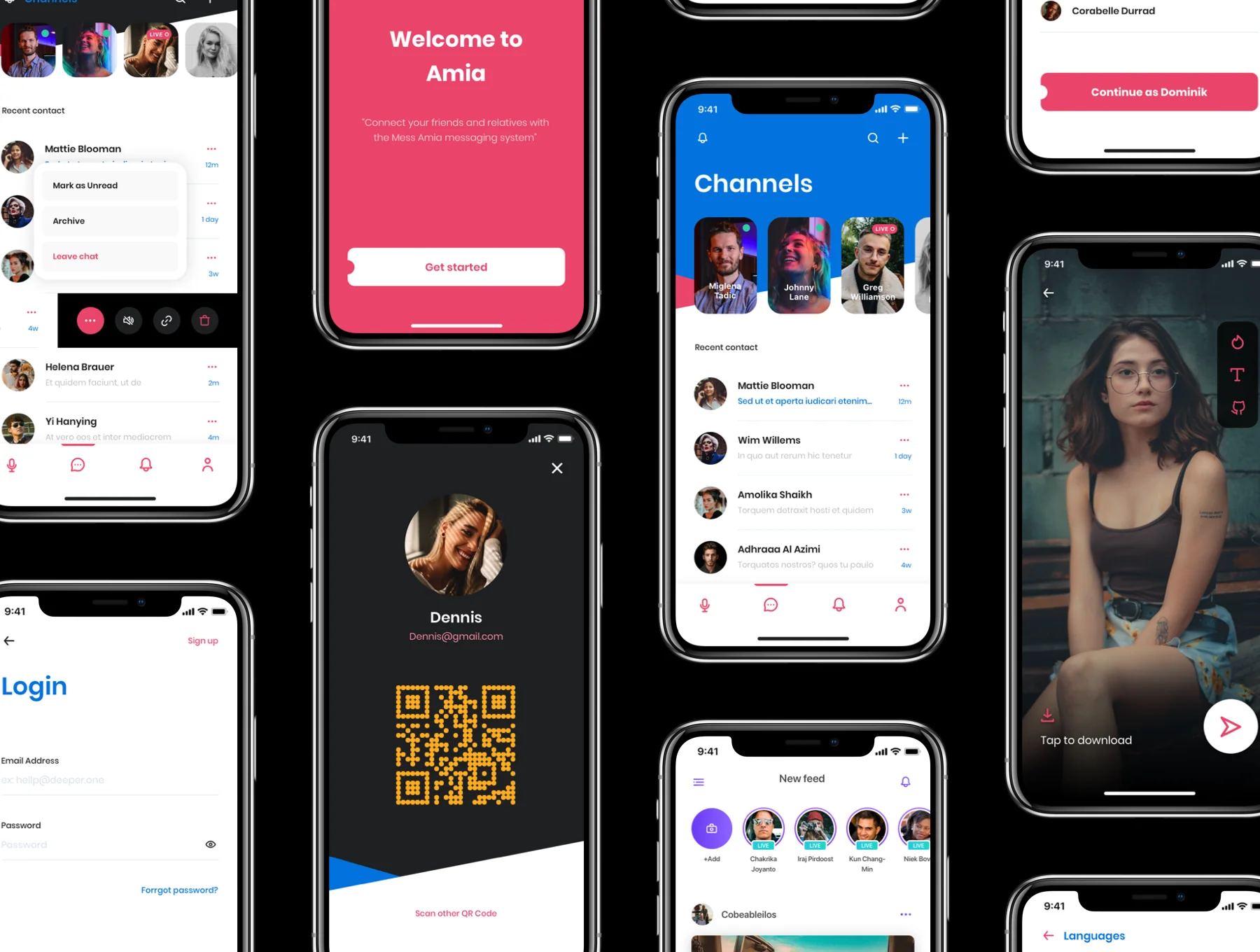 Amia - Messaging App UI Kit 7