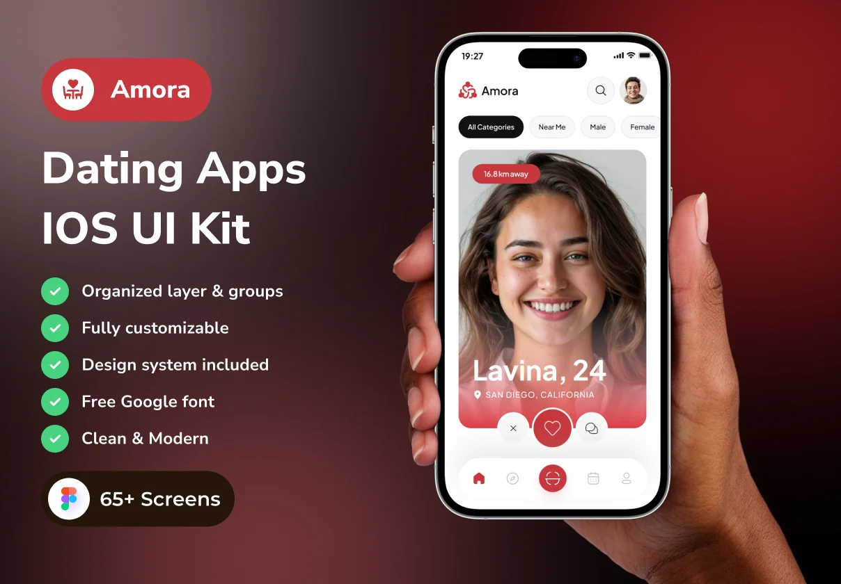Amora - Dating App IOS UI Kits