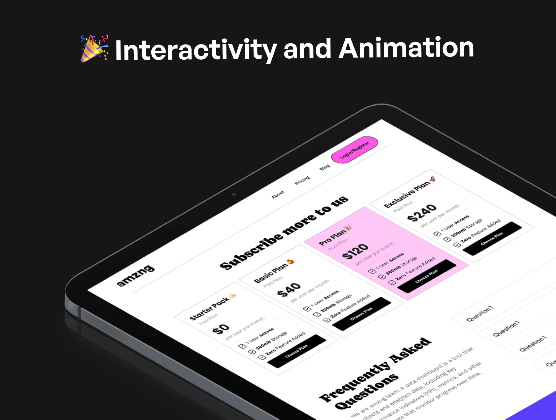 Amzng - Multi Purpose Framer Landing Page 3