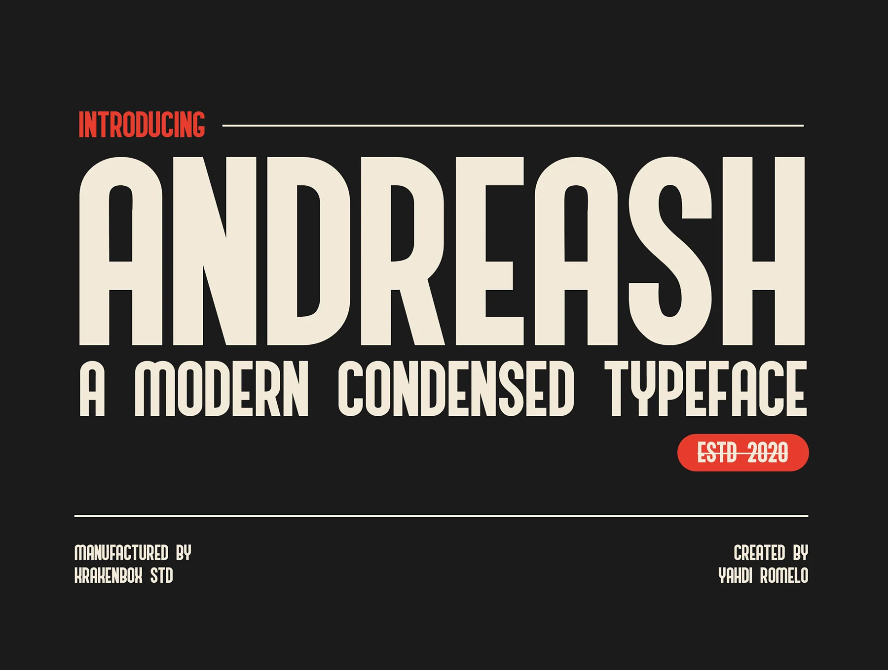 Andreash - A Modern Condensed Typeface