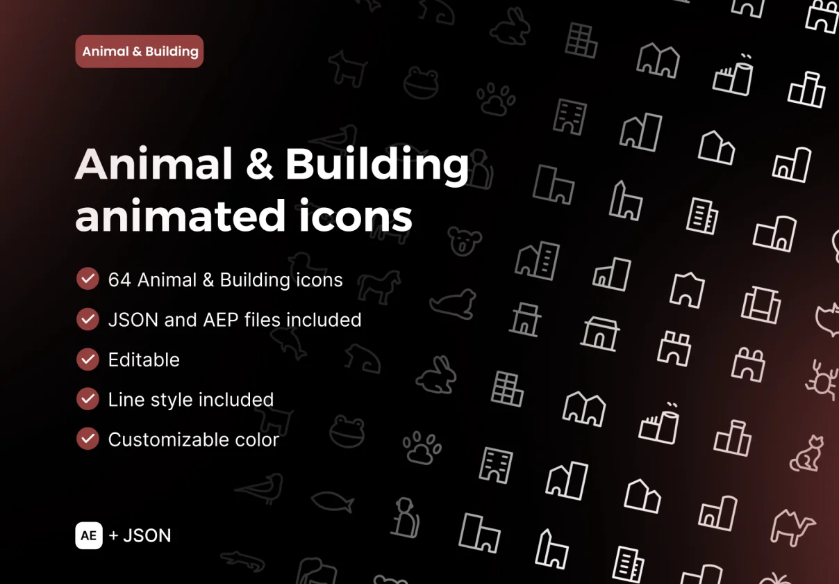 Animal & Building Animated icons