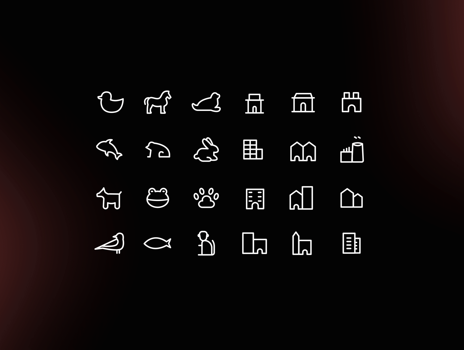 Animal & Building Animated icons 4